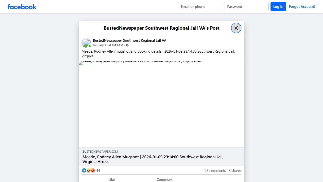 Meade, Rodney... - BustedNewspaper Southwest Regional Jail VA | Facebook